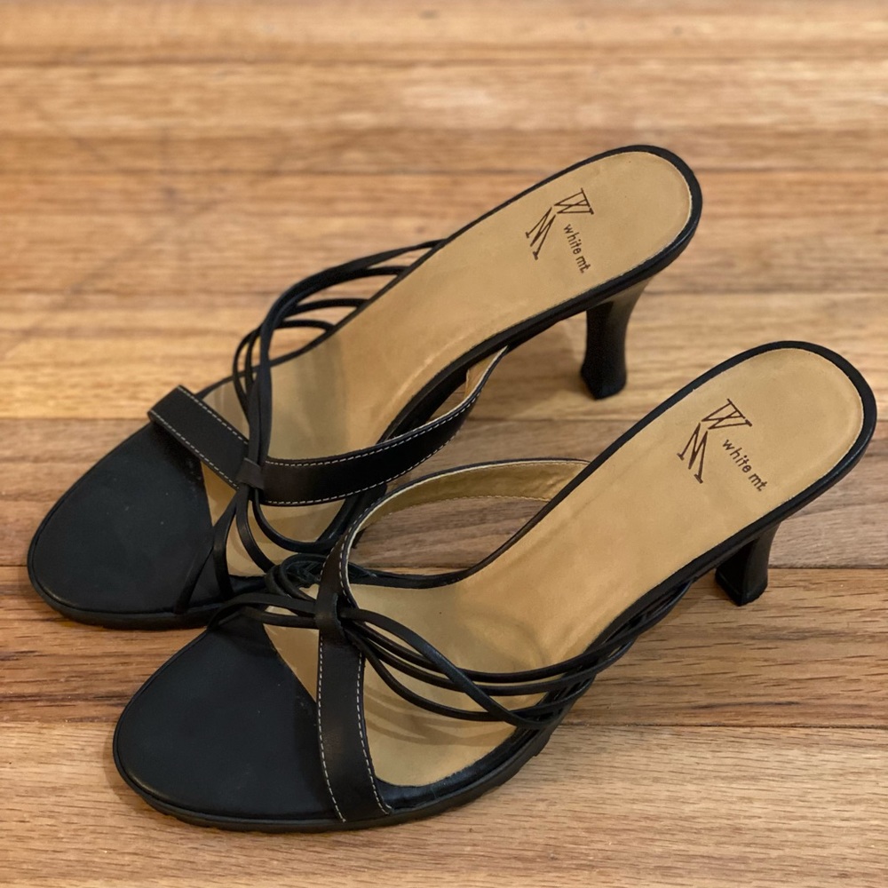 Black strappy heels